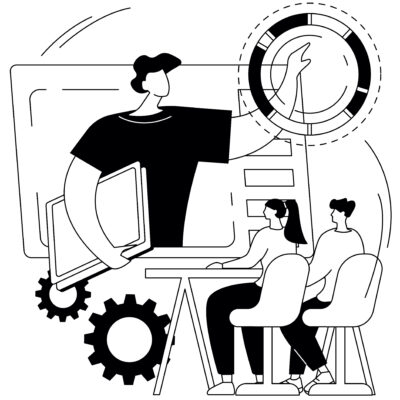 Online workshop abstract concept vector illustration. E-learning workshop, collaborative activity, get certificate online, free online education in self-isolation, master class abstract metaphor.